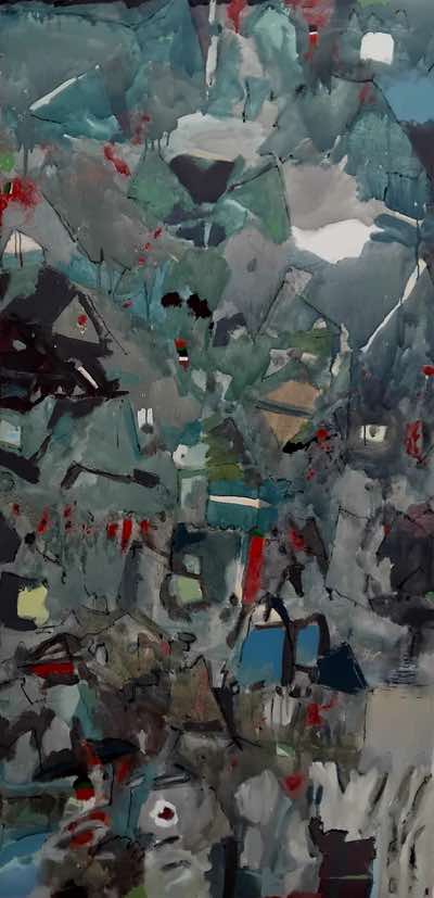 Tom Weld - Camping in Gaza - oil on canvas - 155 x 74 cm - €780