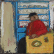 CHRISTINE THERY - Fishing Talk - oil on canvas - 20 x 20 cm - €650