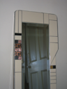 JULIE KELLEHER - Lozenge Mirror - porcelain, aluminium, wood, painted inlay - 100 x 30 cm - €1450