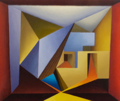 KYM LEAHY - Interior II - acrylic on board - 40 x 45 cm €350