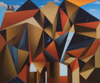 KYM LEAHY - South of France - Night & Day - acrylic on canvas - 51 x 61 cm - €1350