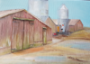 LESLEY COX - Clancy's Yard - oil on linen 20 x 30 cm - €400