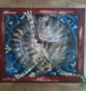 LYNDA MILLER - BAKER - Medieval Cat - egg tempera on wood - 26.5 x 24.5 cm - €375