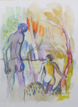 NIGEL JAMES - Bathers - watercolour on paper - €390