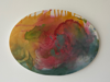 OONAGH HURLEY - Despairing  - acrylic on oval canvas 30 x 40 cm -€750