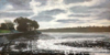 PETER WOLSTENHOLME ~ Flaxfort- Winter's Morning - oil on board - 25 x 50 cm - €550