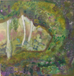 SARAH LONG - The whole wild enchantment - oil and media on canvas - 40 x 40 cm - €345