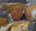 WENDY DISON ~ Sanctum 4 - oil & charcoal on board - 45 x 52 cm - €750